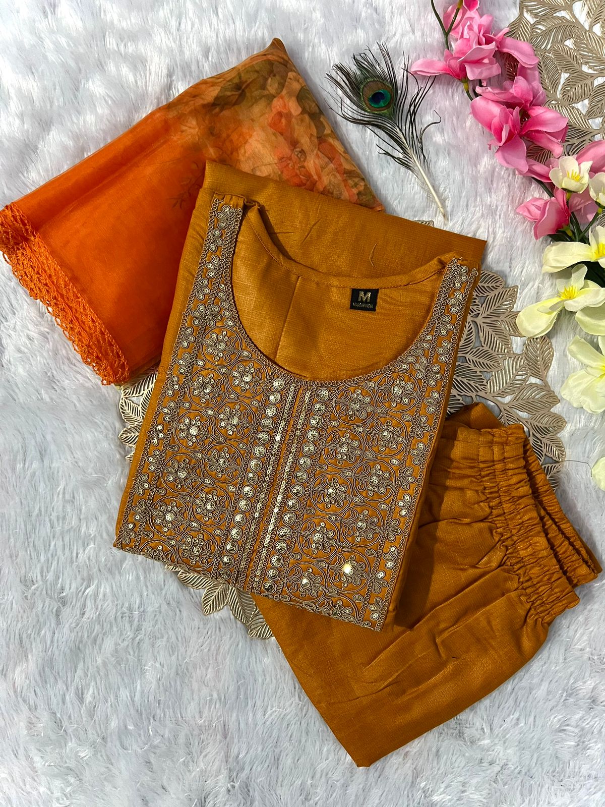 Beautiful Girlish Designer Kurti Pent Dupatta Set