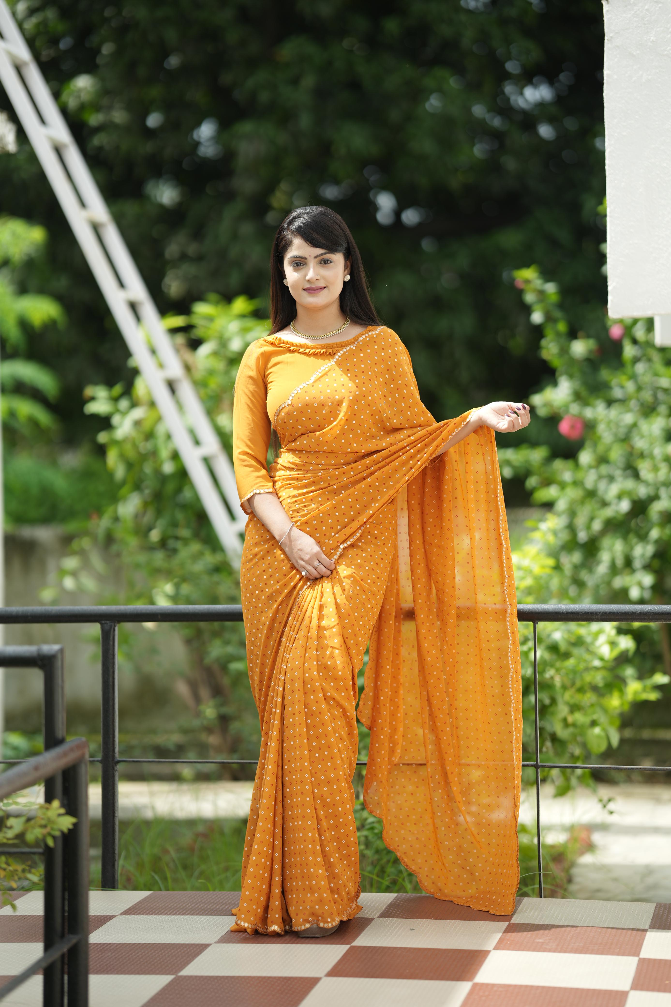 Beautiful Viscose Georgette Bandhani Saree