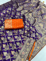 Elegance Beautiful Dola Silk With Zari  Weaving saree