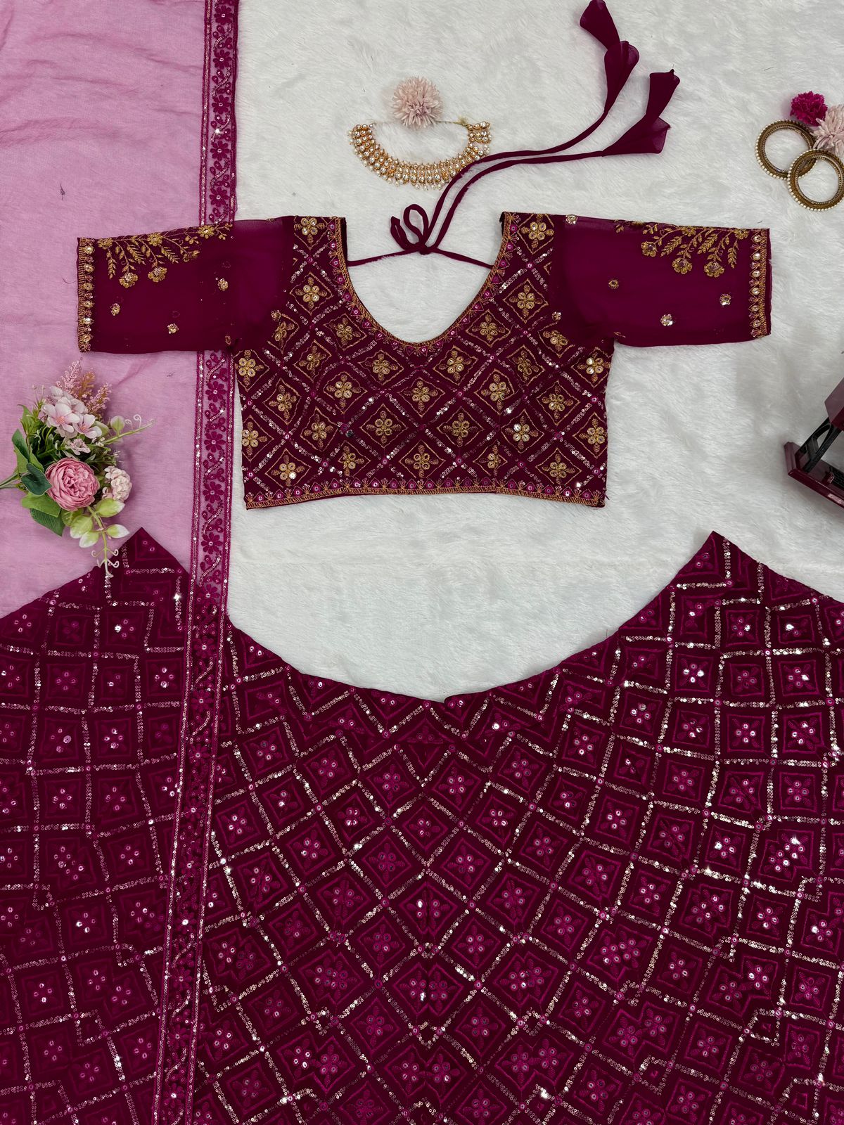 Partywear Thread & Sequence Work Lehenga Choli