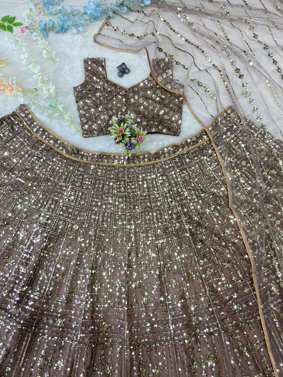 Beautiful Latest Multi Sequence Work Lehenga Choli