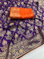 Elegance Beautiful Dola Silk With Zari  Weaving saree