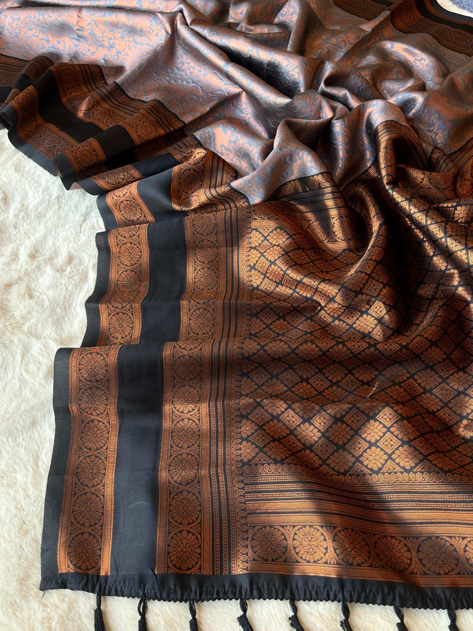 Beautiful Banarsi Silk With Heavy Satin Feel Saree