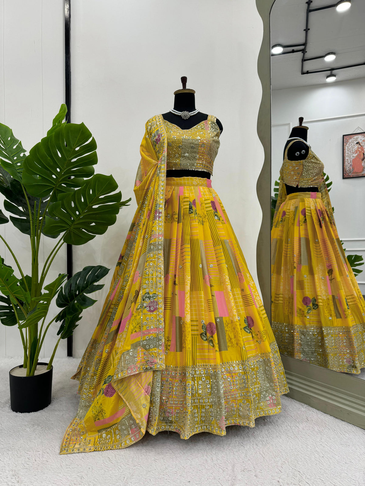 Beautiful Haldi Special Yellow Thread & Sequence Work Lehenga Choli