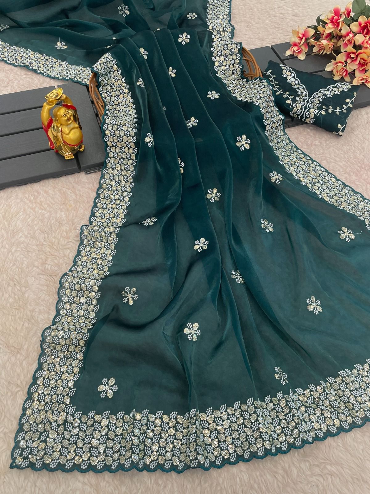 Jimmy Choo Trending Embroidery & Sequence Work Saree