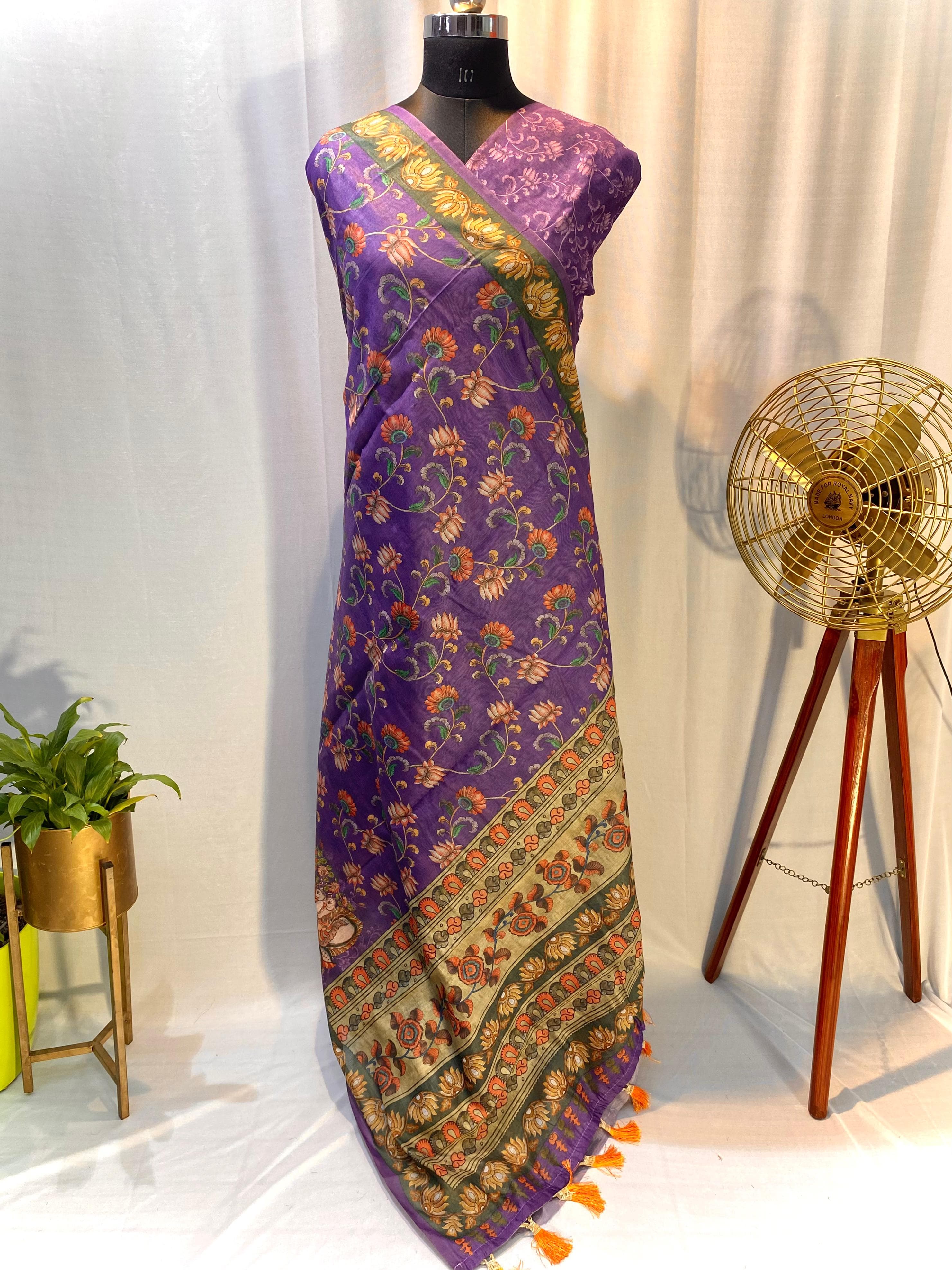 Beautiful Hand Crafted Chanderi Cotton Digital Printed Saree