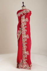 Jimmy Choo Partywear Heavy Embroidery Multi Treads Work Saree