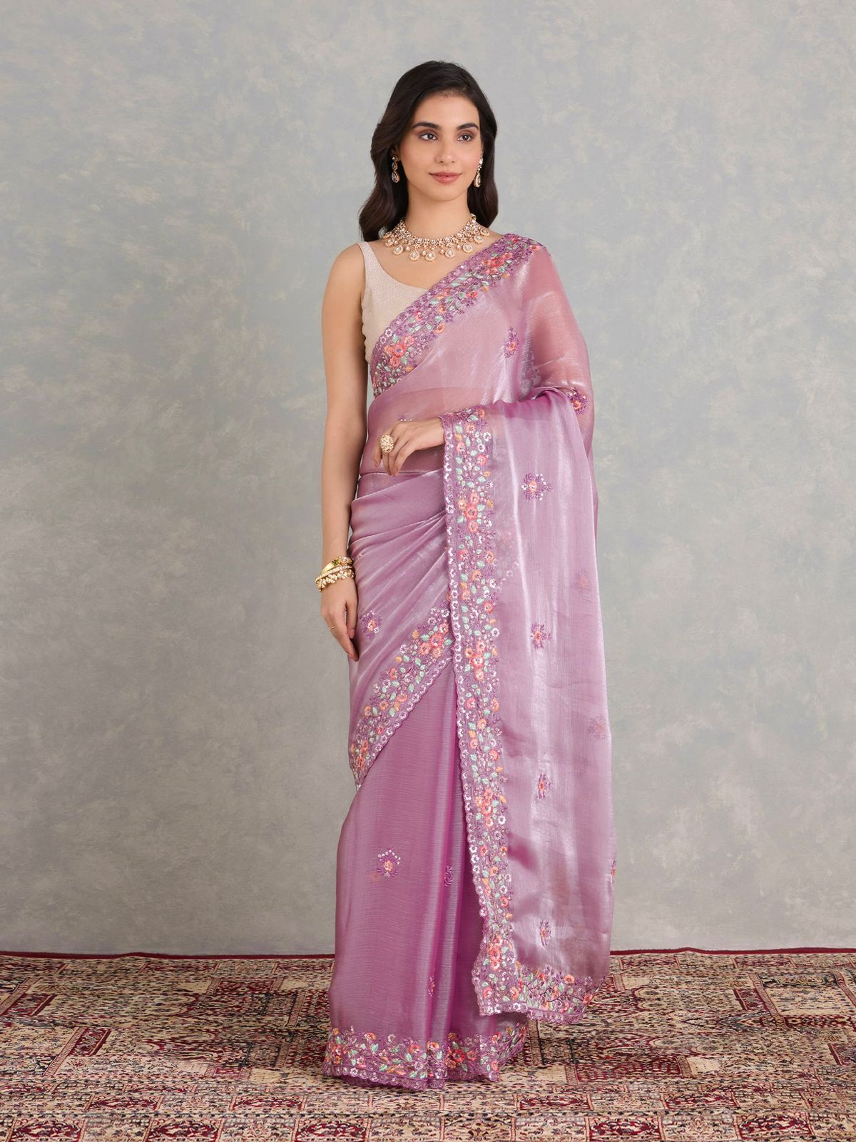 Jimmy Cho Party-wear Pure Soft Berberry Saree