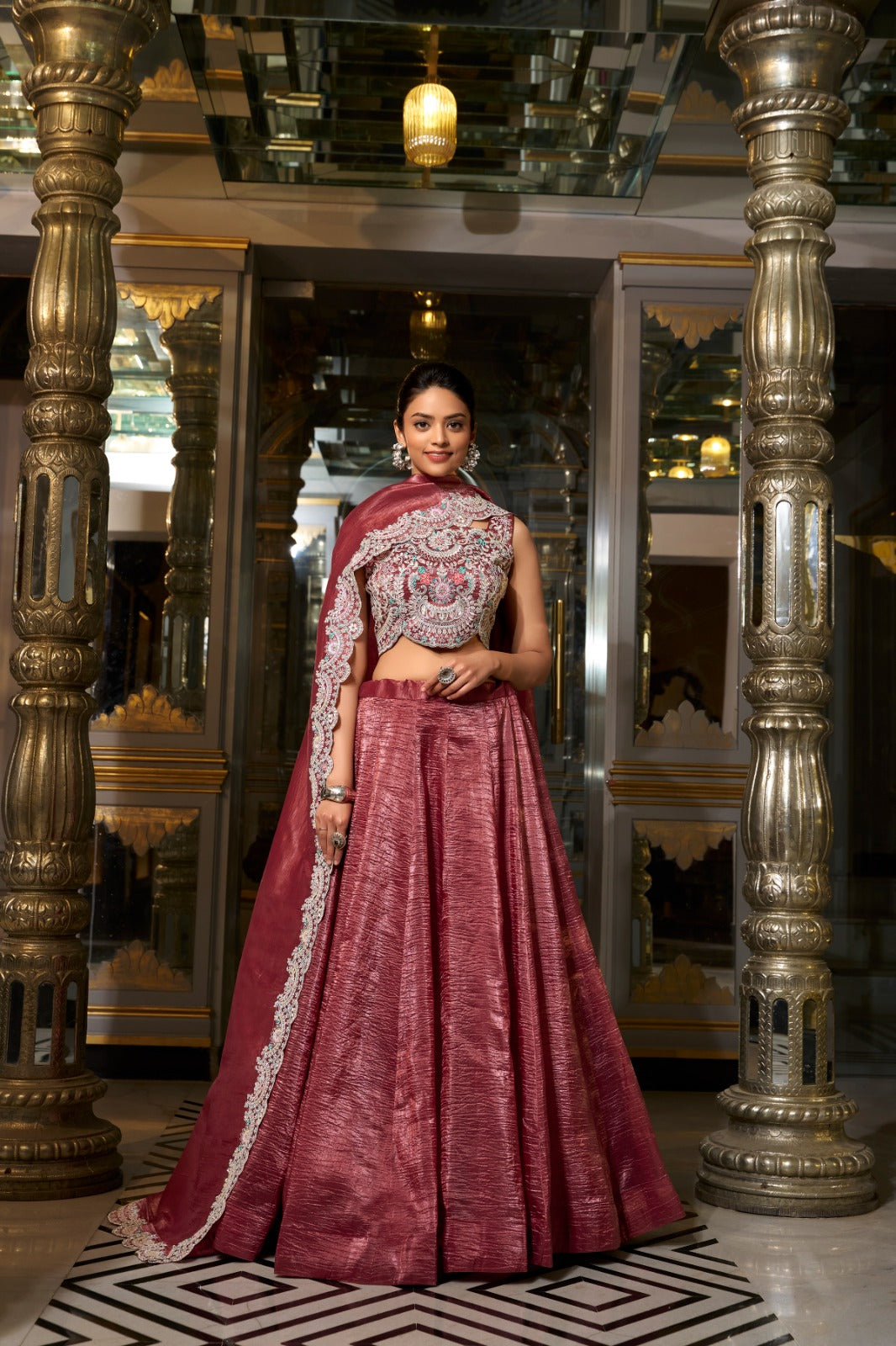 Shining Brighter Than The Wedding Lights Gold Crush Lehenga Choli