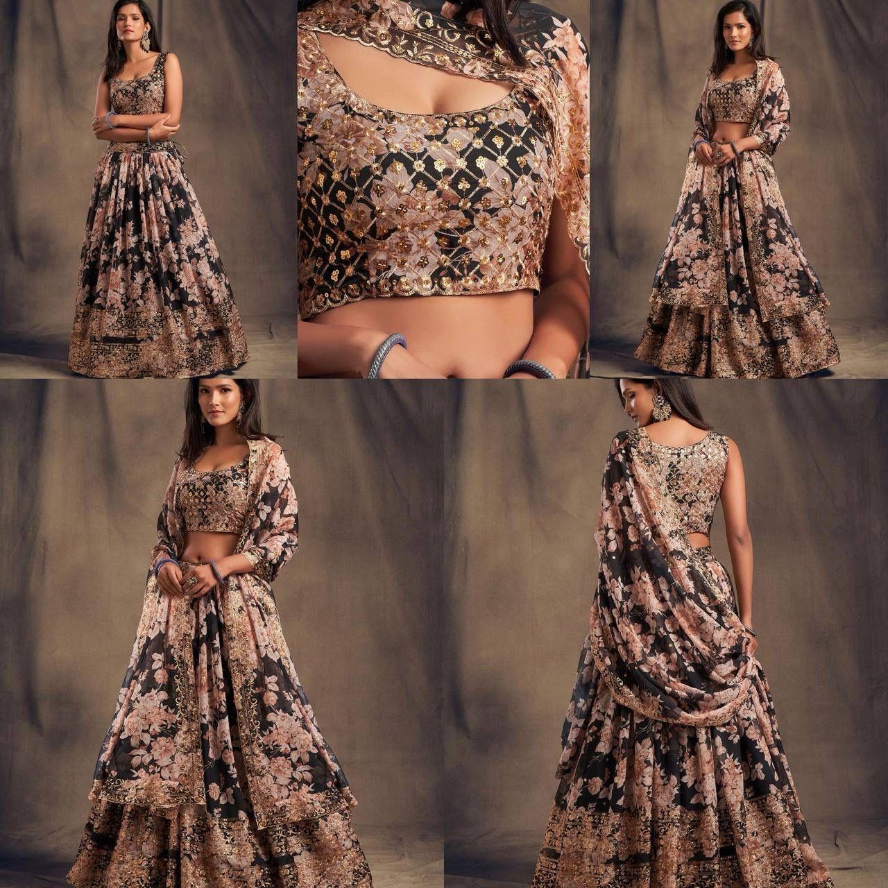 Party-wear Soft Organza With Digital Printed Lehenga Choli