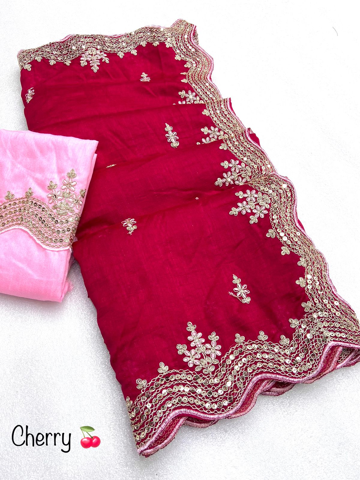 Beautiful Soft Vichitra Silk Partywear Saree