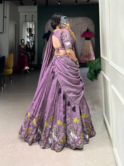 Bridesmaids Special Lavender Vichitra Simmer Lehenga Choli