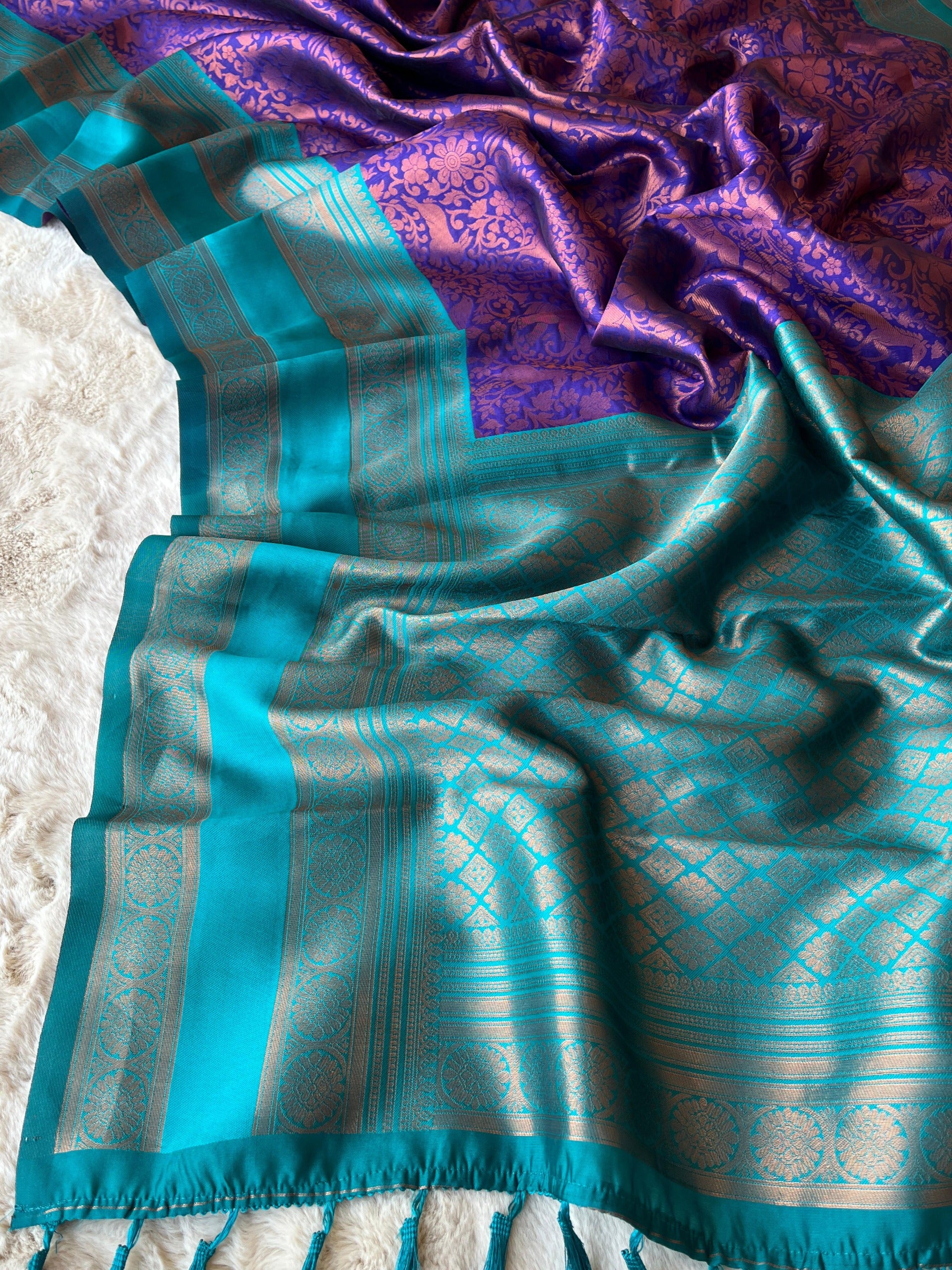 Beautiful Banarsi Silk With Heavy Satin Feel Saree