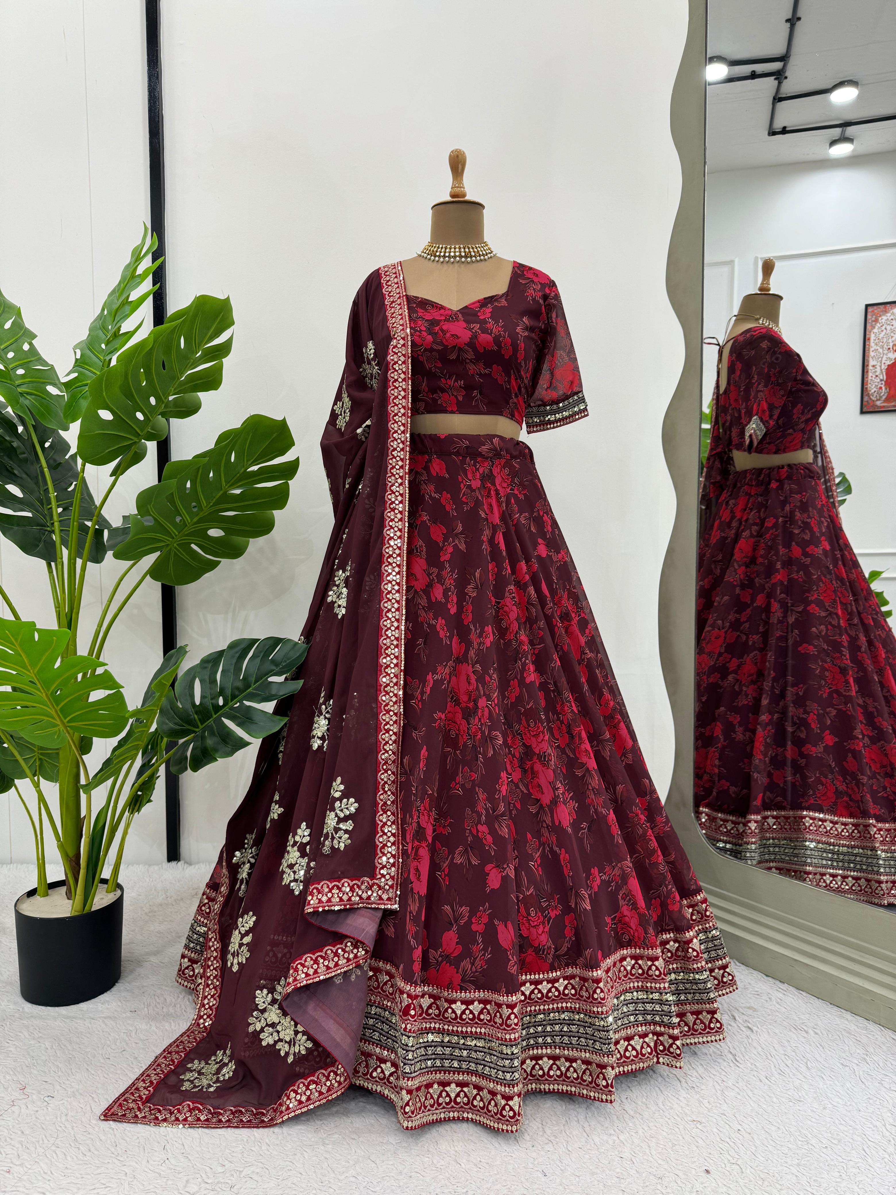 Party Wear Trending Georgette Digital Printed Lehenga Choli