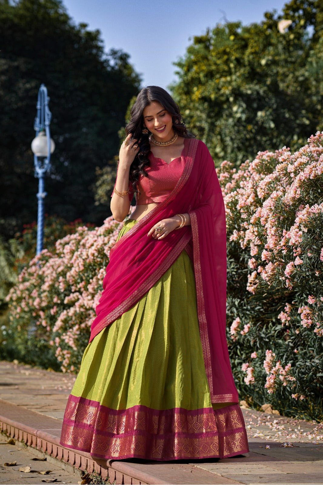 South-Style Kanchipuram Attire Silk Crafted With Love Lehenga