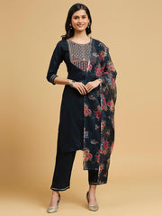 Beautiful Cotton With Embroidery & Sequence Work Dress