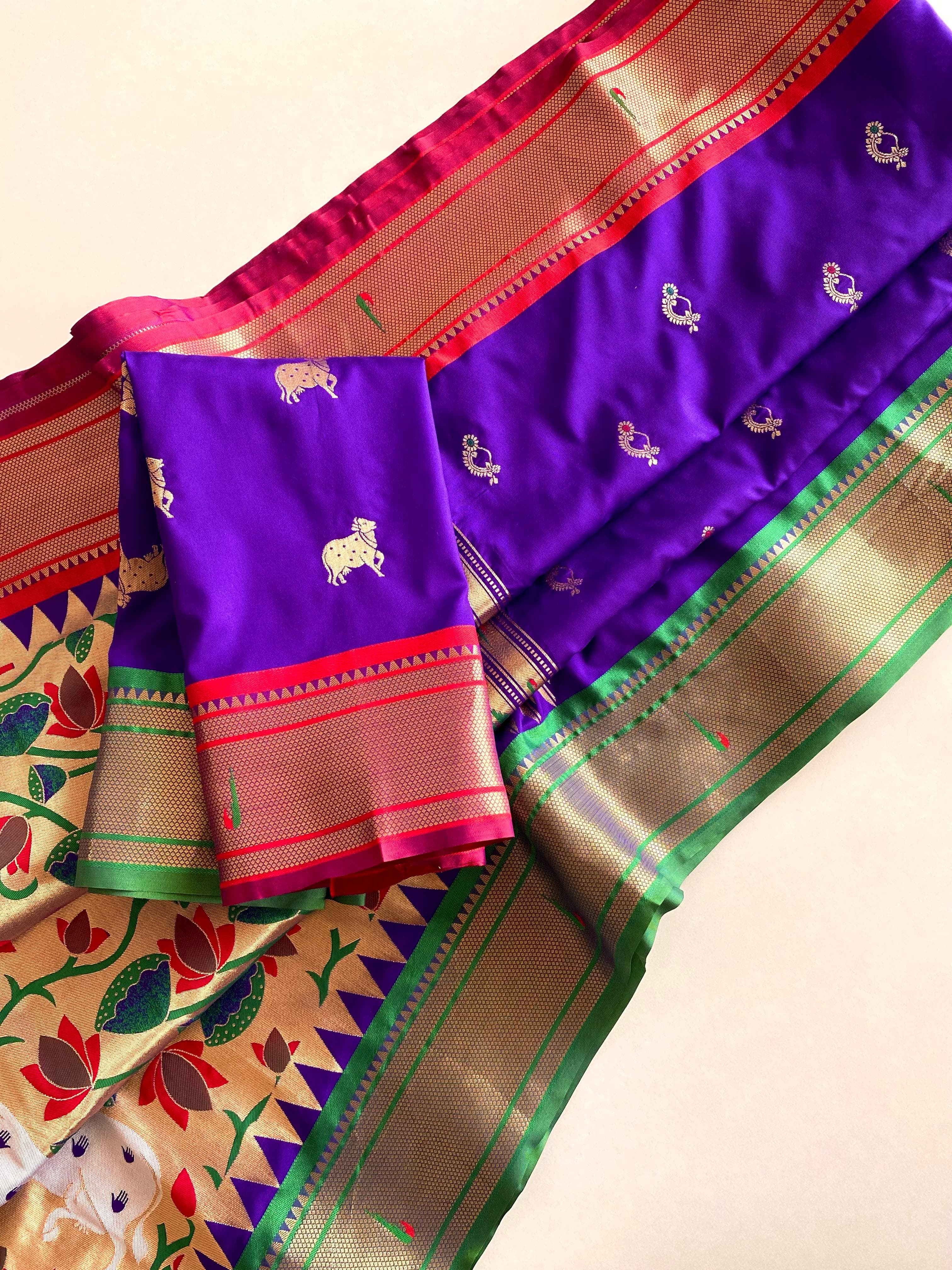 Beautiful Silk Pichwai & Paithani Weaving Saree