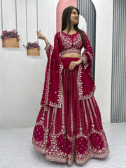 Beautiful Georgette Embroidery Sequence Work Lehenga Choli