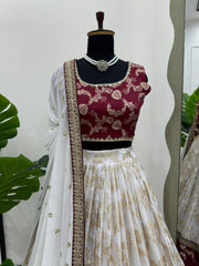 Beautiful Jacquard Coding With Sequence Work Lehenga Choli