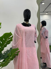 Stylish Baby Pink Georgette Salwar Suit