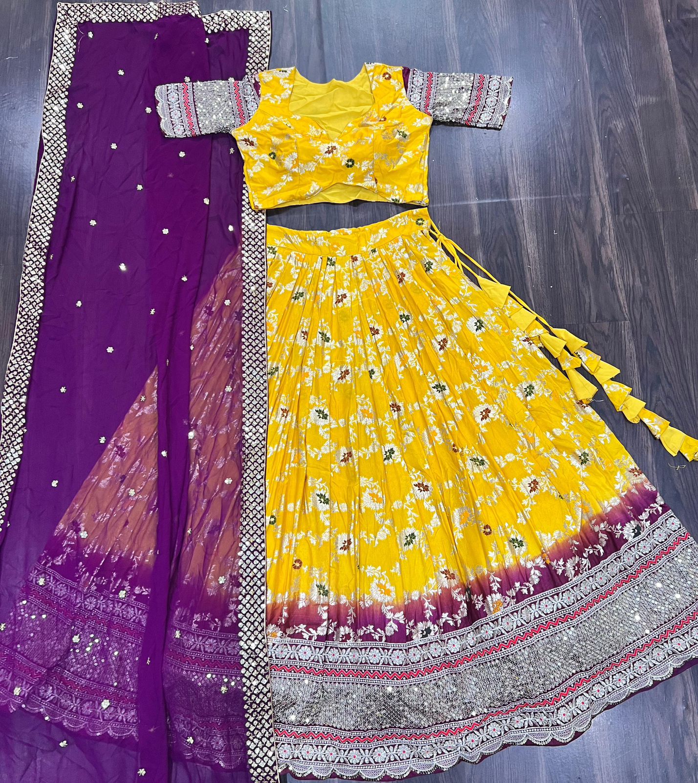 Beautiful Designer Dye-able Pure Viscose Jacquard Fabric Lehenga Choli