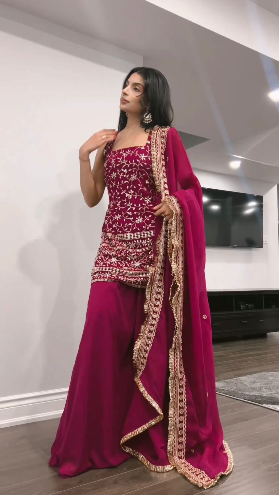 Partywere Georgette Work Salwar Suit