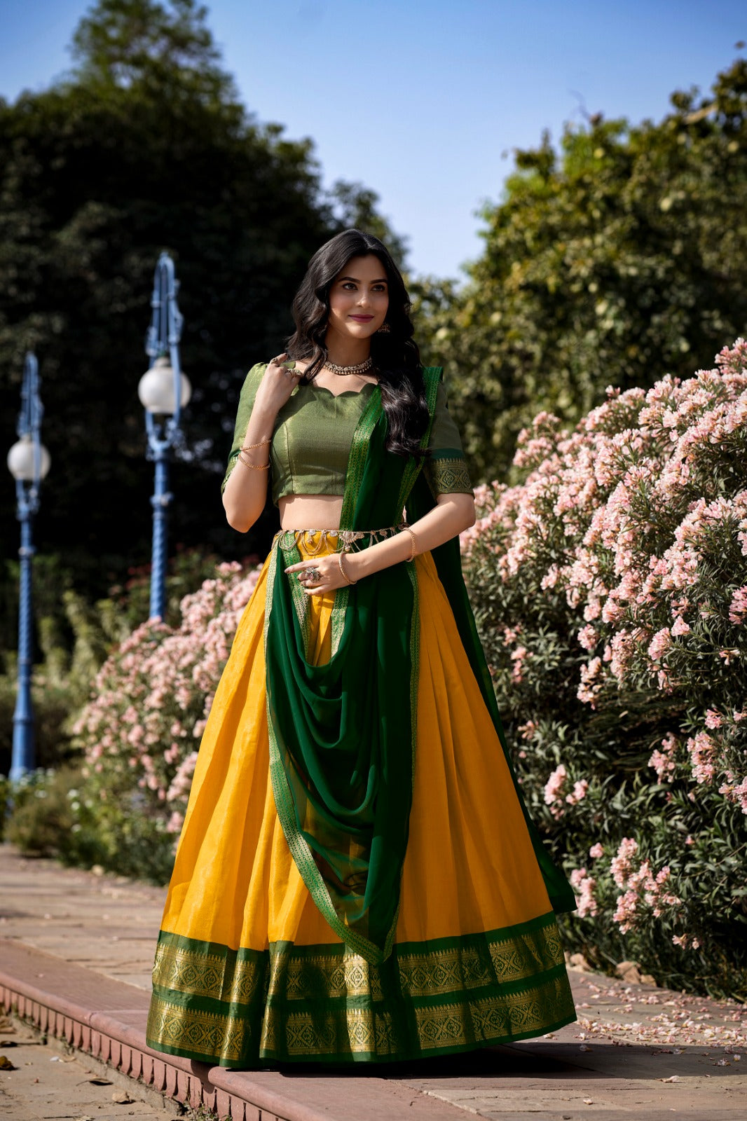 South-Style Kanchipuram Attire Silk Crafted With Love Lehenga