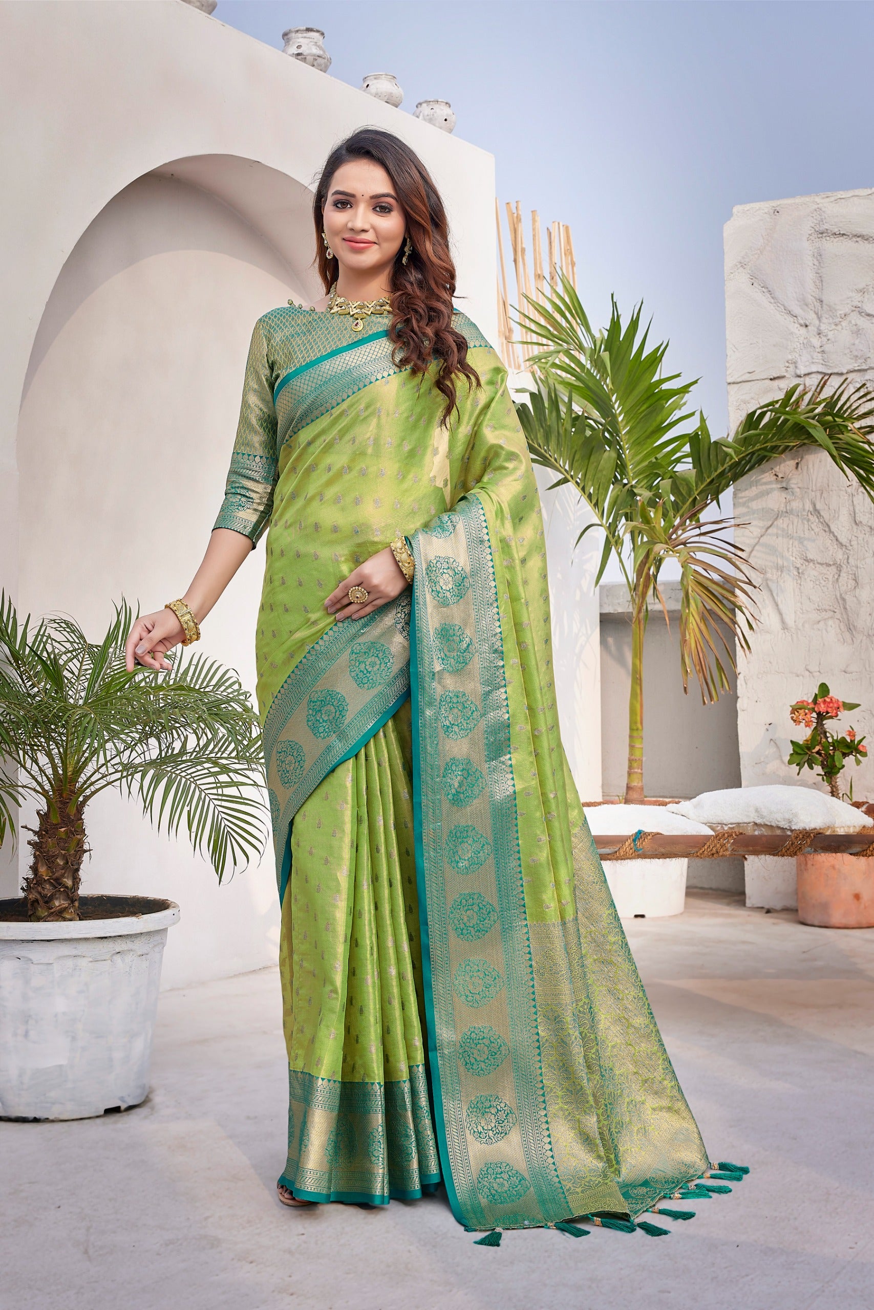 Beautiful Zarna Silk Heavy Rich Pallu Saree