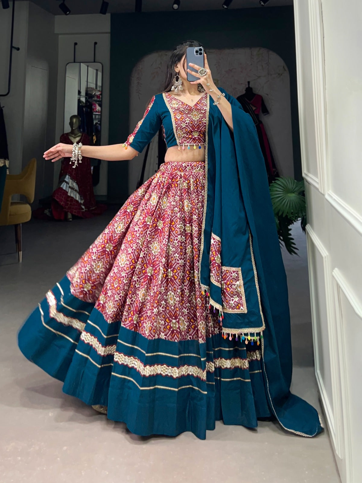 Beautiful Dola Silk & Rayon Printed Lehenga Choli For Navratri