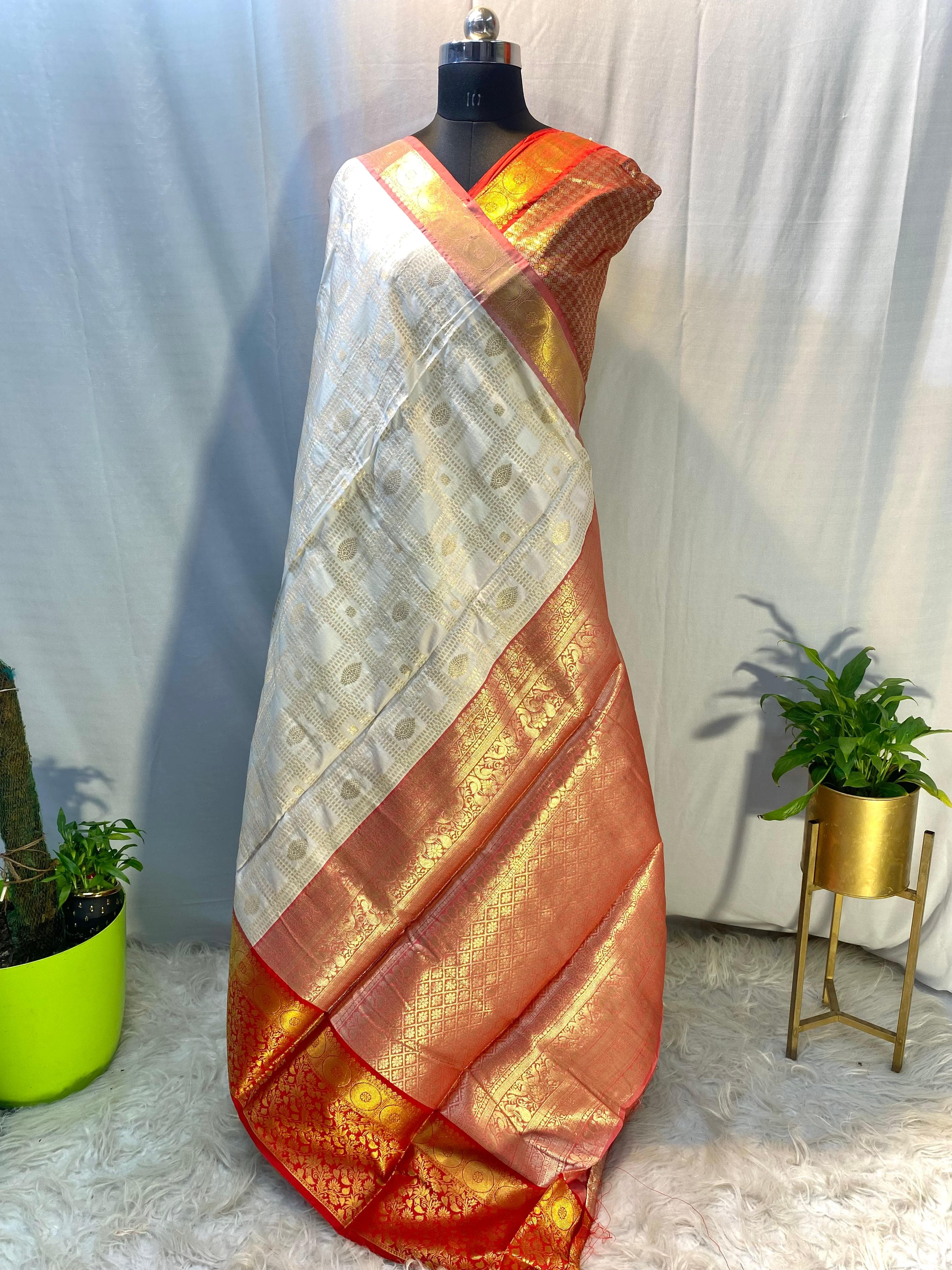 South Indian Special Kanchipuram Silk Zari Weaving Saree