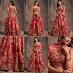 Party-wear Soft Organza With Digital Printed Lehenga Choli