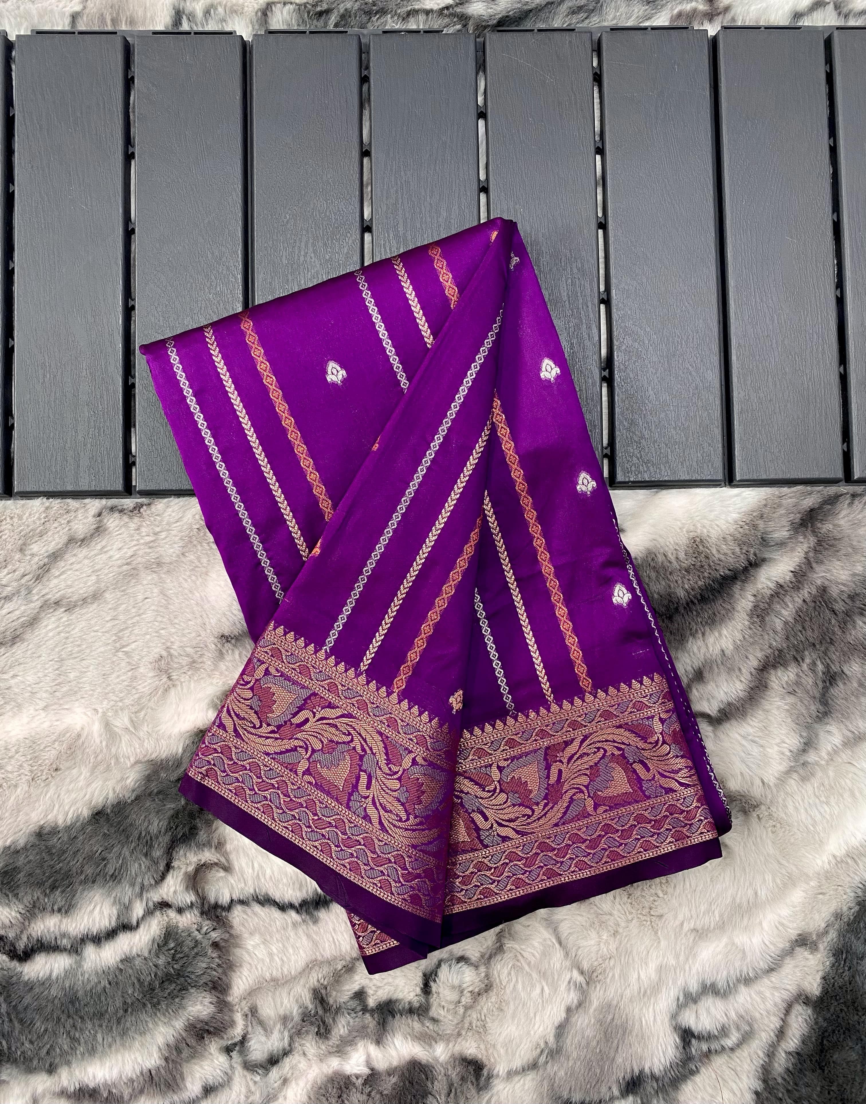 Georgette Weaving Border Work Silk Saree