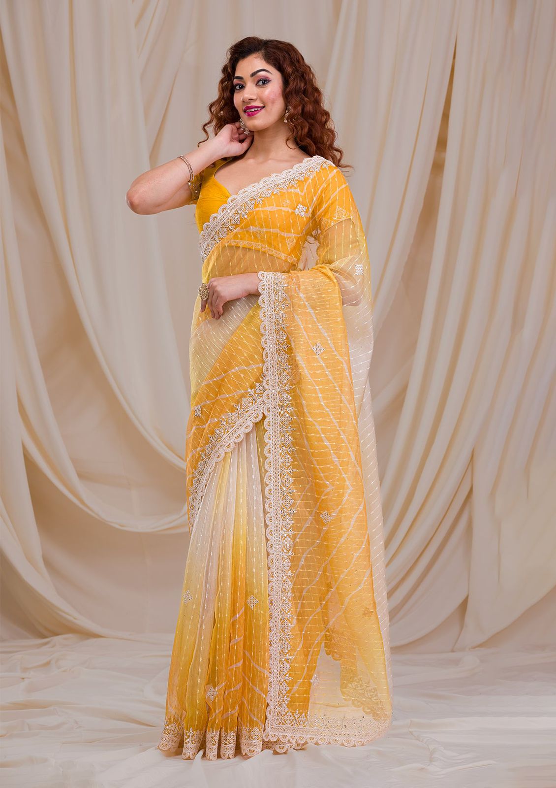 Designer Sequence Thread Work Saree