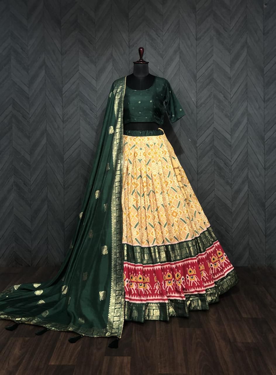 Beautiful Designer Dola Silk Foil Printed Lehenga Choli