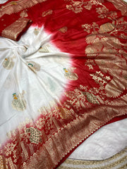 Beautiful Dola Silk With Hand Dyeing Saree