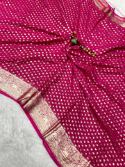 Beautiful Pure Viscose With Fancy Zari Weaving Georgette Saree