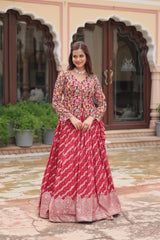 Fashionable Co-ord Set Day-able Viscose Jacquard Lehenga