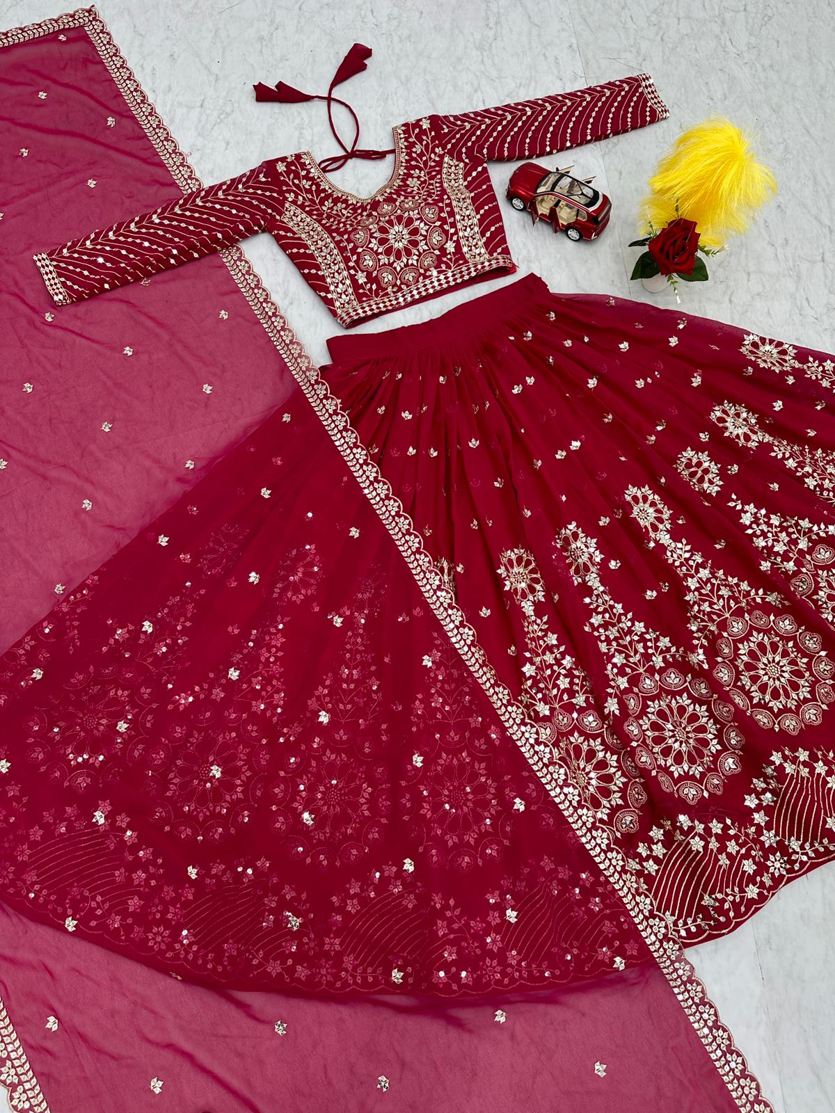 Trending Georgette Heavy Embroidery & Sequence Work Lehenga Choli