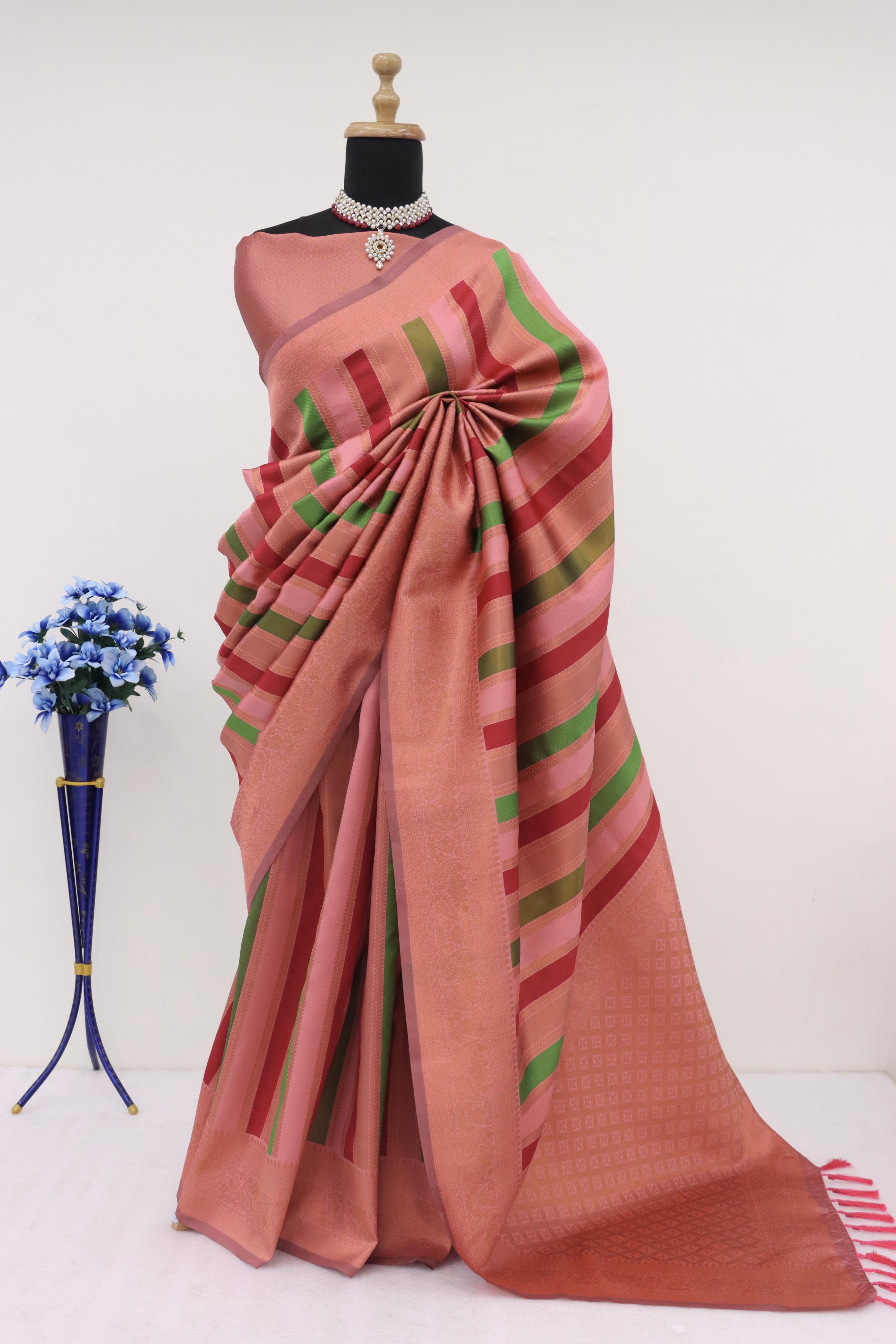 Pure Soft Premium Semi Kanjivaram Pattu Saree With Paithani Pallu