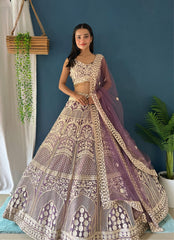 Bridal Reception Special Heavy Net Designer Embroidery Thread  Work Lehenga Choli