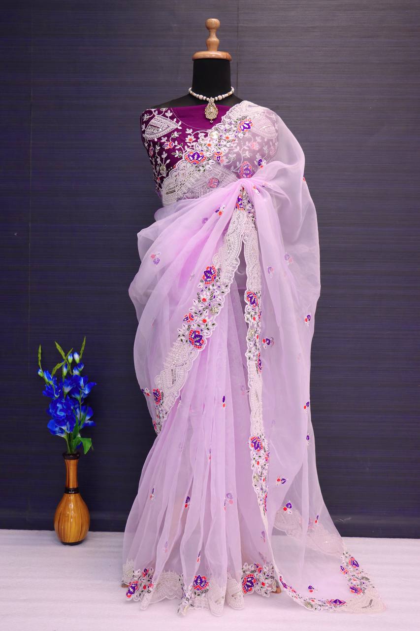 Wonderful Festive Wear Organza Silk Saree