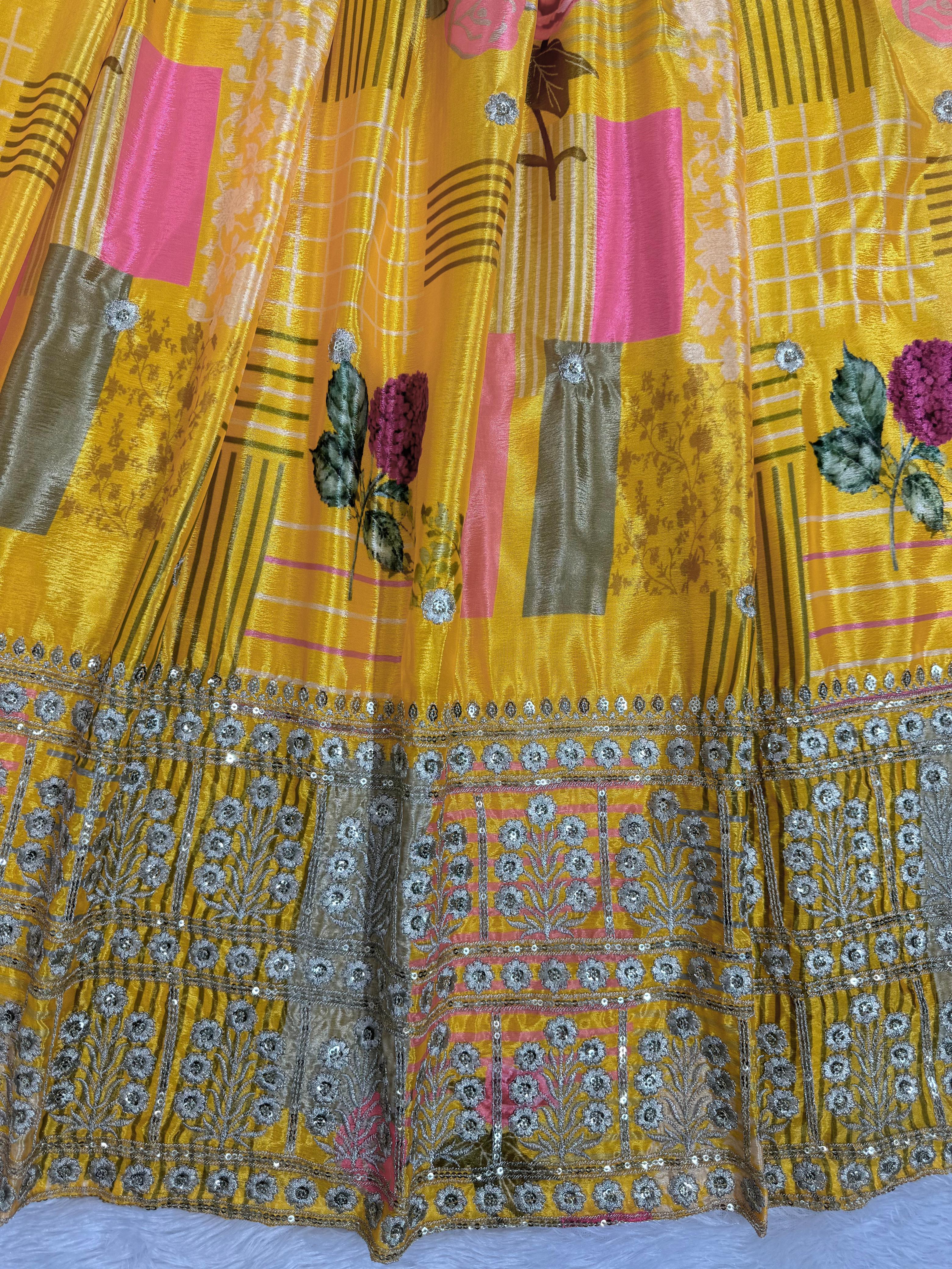 Beautiful Haldi Special Yellow Thread & Sequence Work Lehenga Choli