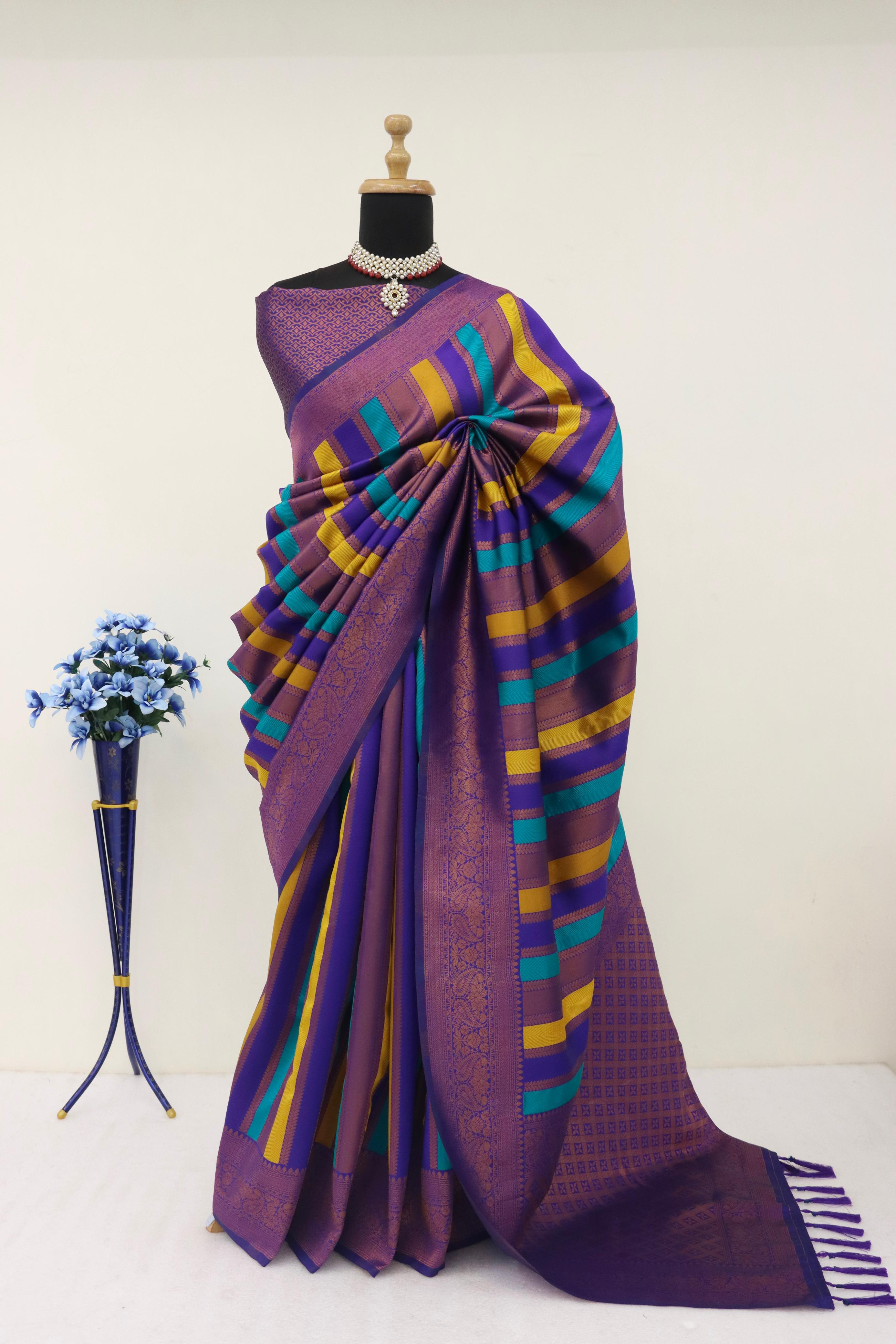 Pure Soft Premium Semi Kanjivaram Pattu Saree With Paithani Pallu